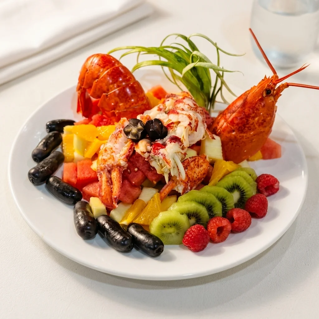 Chilled seafood and fruit platter at Royal Taste Chinese Cuisine in Calgary, AB
